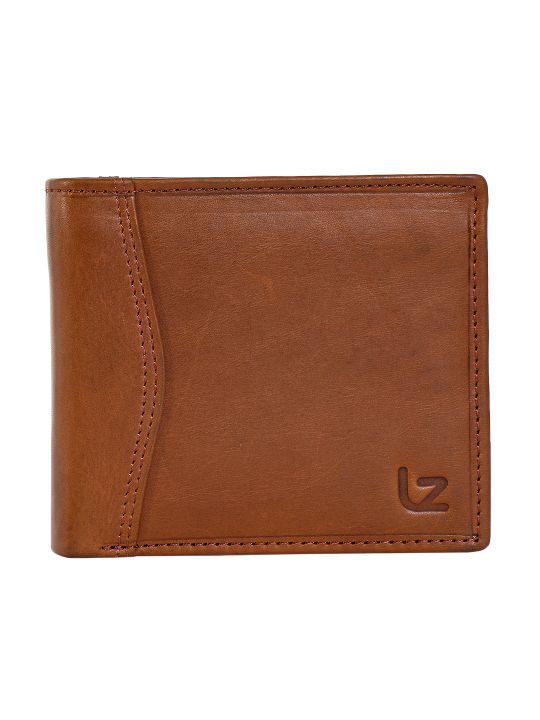 Leather Zentrum Casual Bi-Fold Tan Wallet For Men's (10 Card Slots)