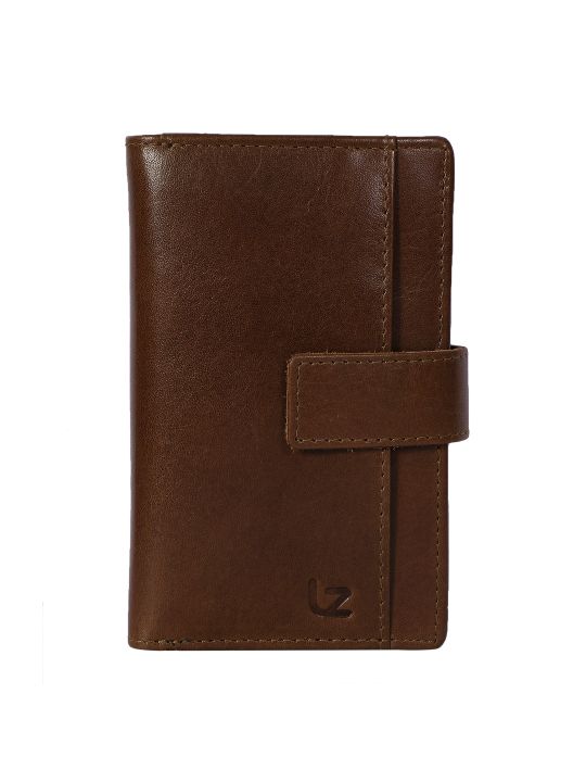 Leather Zentrum Stylish Genuine Leather Classic Brown Wallet Clutch For Women's (8 Card Slots)