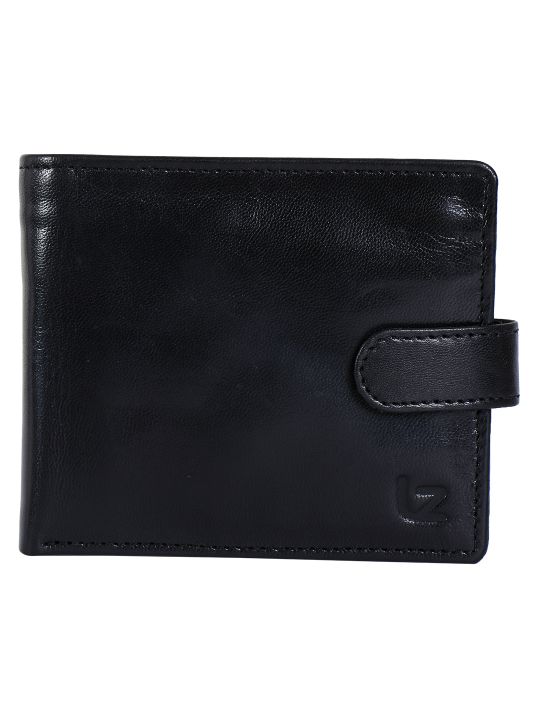 Leather Zentrum Genuine Leather Men's Bi-Fold Black Wallet With RFID Protected (7 Card Slots)