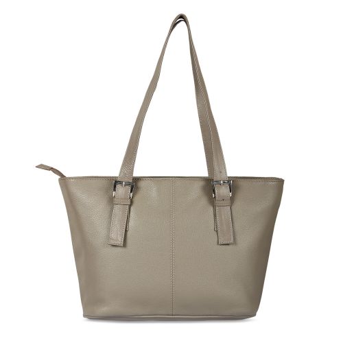 Grey Solid Tote Bag