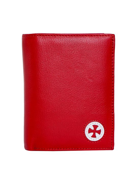 Leather Zentrum Genuine Leather Red Bi-Fold Men's  Wallet (15 Card Slots)