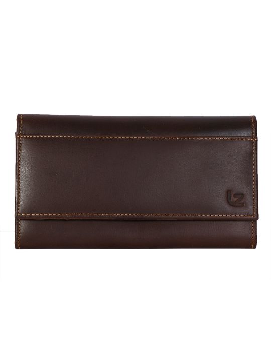 Leather Zentrum Leather Casual Brown Women's Clutch Wallet