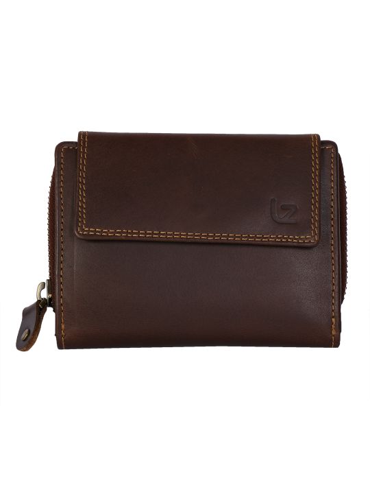 Leather Zentrum Genuine Leather Brown Wallet Clutch For Women's